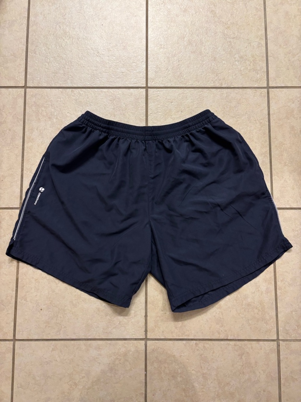 Artengo Men’s Running Athletic Sports Shorts Navy Color With White Size Large